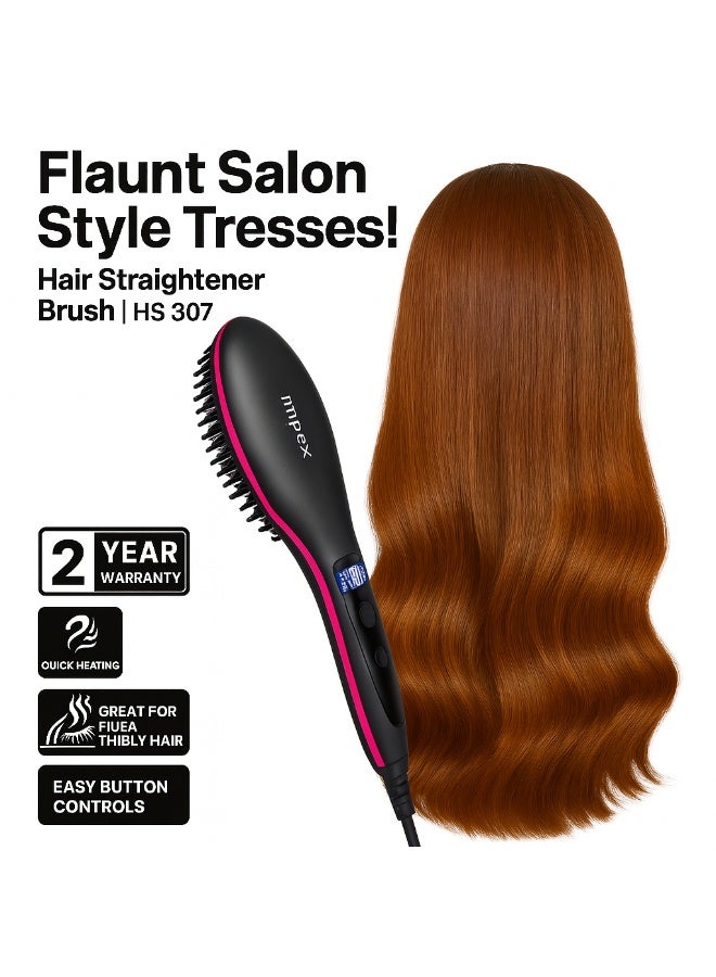 Impex Salon Style Hair Straightener Brush with Ceramic Heating Tool - Image 1